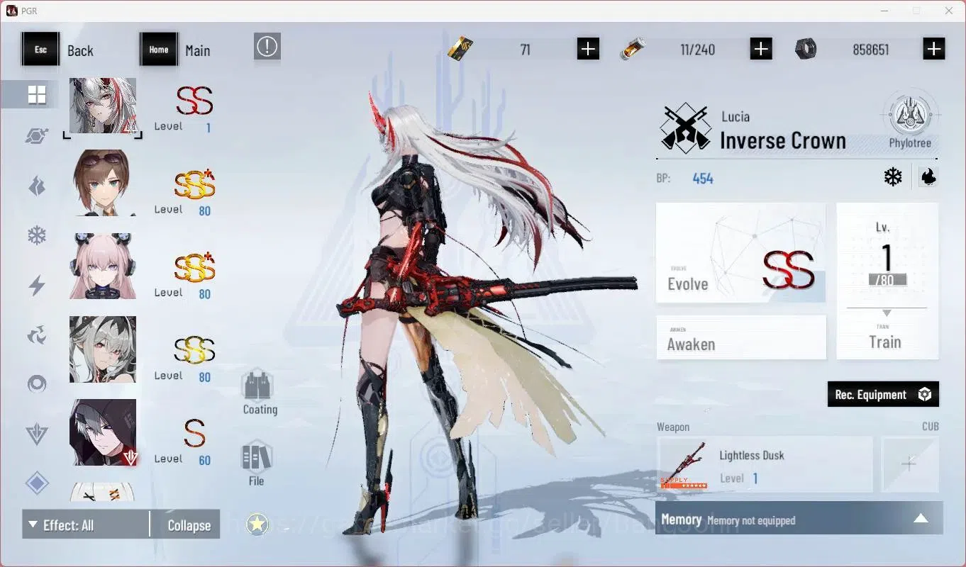 Punishing: Gray Raven Accounts End-Game ASIA |L89|Collab Black Shooter|3 SSS|(SS Lilith D,S Lucia CW,SS Lucia IC)+Sign|BC 10