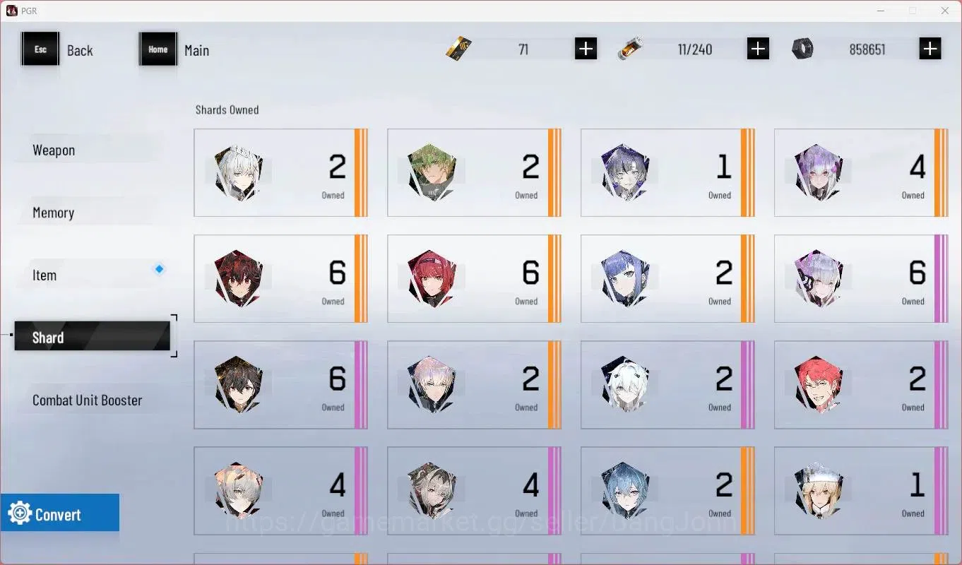 Punishing: Gray Raven Accounts End-Game ASIA |L89|Collab Black Shooter|3 SSS|(SS Lilith D,S Lucia CW,SS Lucia IC)+Sign|BC 14