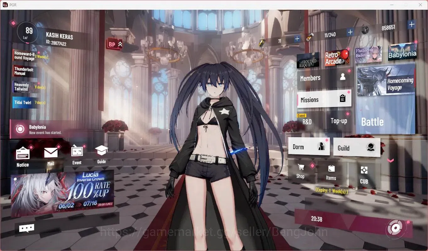 Punishing: Gray Raven Accounts End-Game ASIA |L89|Collab Black Shooter|3 SSS|(SS Lilith D,S Lucia CW,SS Lucia IC)+Sign|BC 2