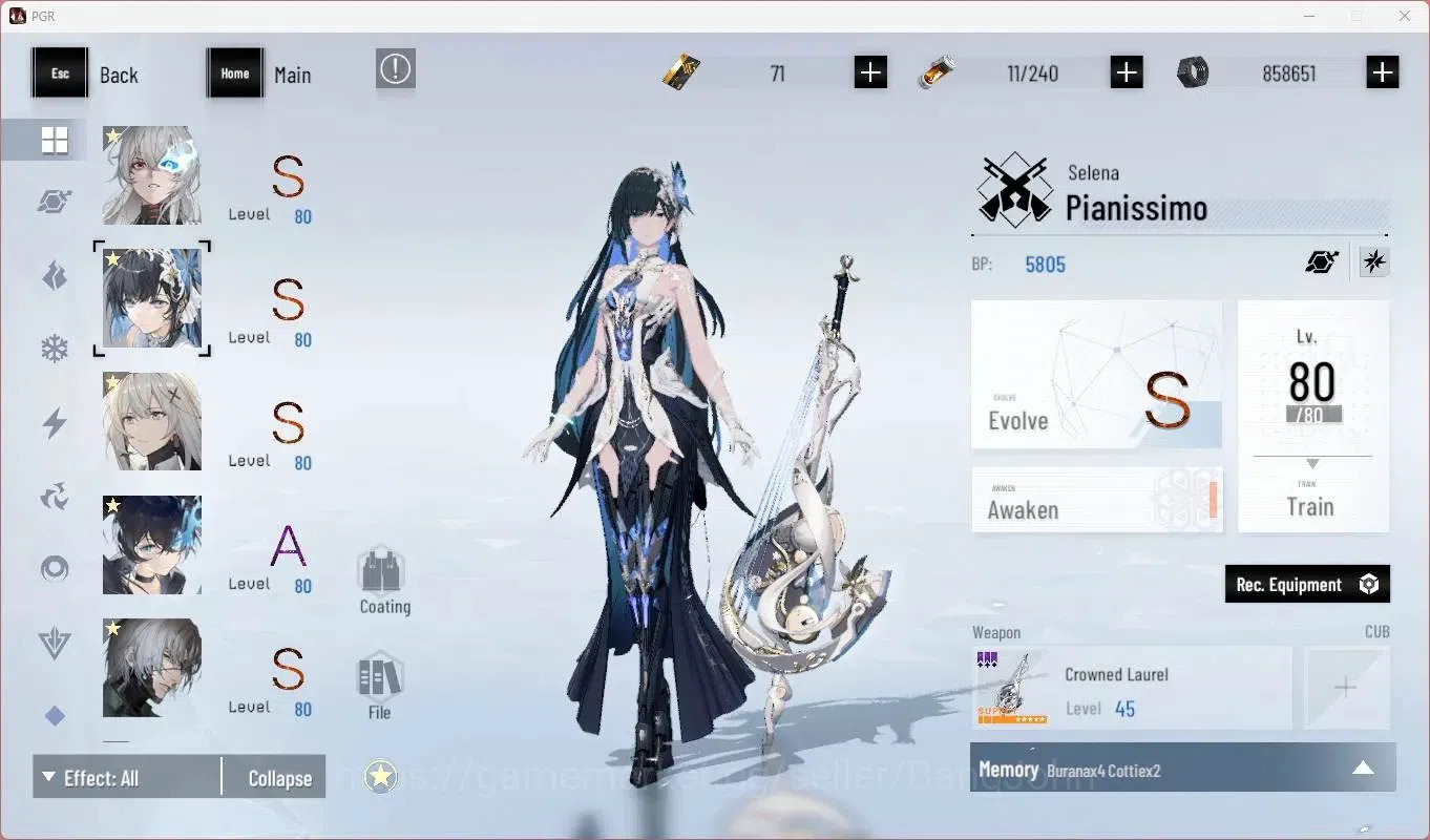 Punishing: Gray Raven Accounts End-Game ASIA |L89|Collab Black Shooter|3 SSS|(SS Lilith D,S Lucia CW,SS Lucia IC)+Sign|BC 6