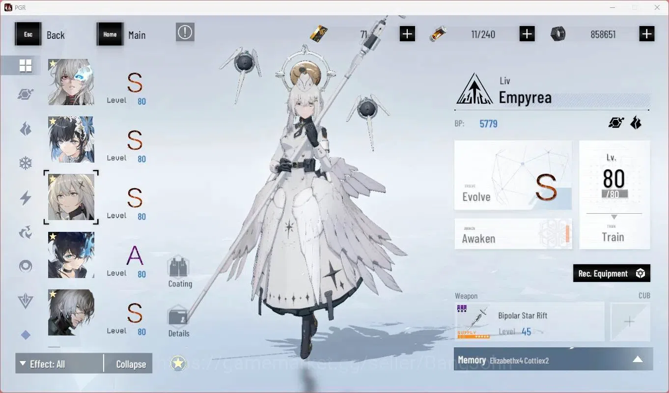 Punishing: Gray Raven Accounts End-Game ASIA |L89|Collab Black Shooter|3 SSS|(SS Lilith D,S Lucia CW,SS Lucia IC)+Sign|BC 7
