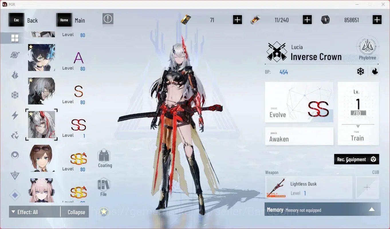 Punishing: Gray Raven Accounts End-Game ASIA |L89|Collab Black Shooter|3 SSS|(SS Lilith D,S Lucia CW,SS Lucia IC)+Sign|BC 9
