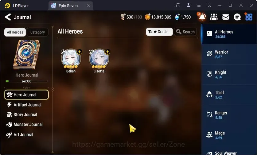 Epic Seven Accounts Starter Global Unverif|Best Starter|2 ML(Belian,Lisette)|PoH+Bless ON|SS 1.7K||Stove(ES1267Z) 1