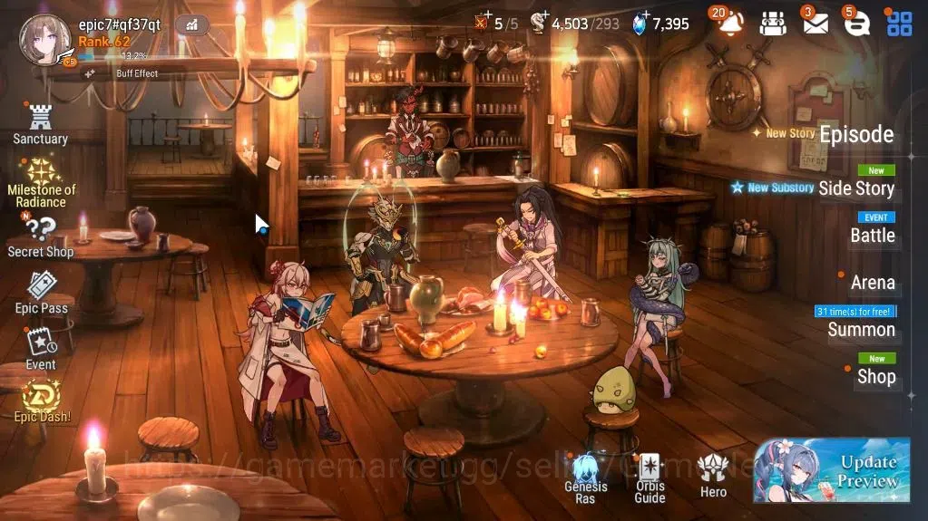 Epic Seven Accounts High-End Global UnVerif|12 ML(Schol Nurse Yulha,BArunka,Har Seti,Etc)+Setsuka,Estele,Rinak,etc|AUTO W 1