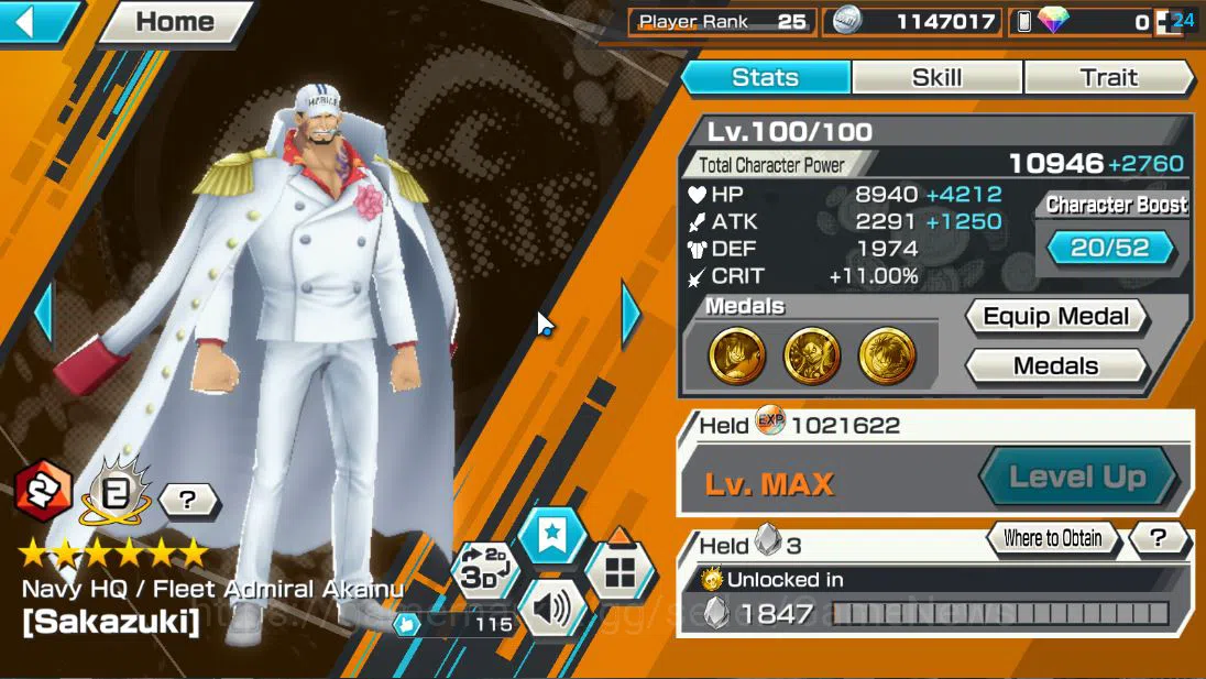 One Piece Bounty Rush Accounts Global| 5 EX 1 MAX| Navy HQ [Sakazuki],T5E Jaygarc image 4