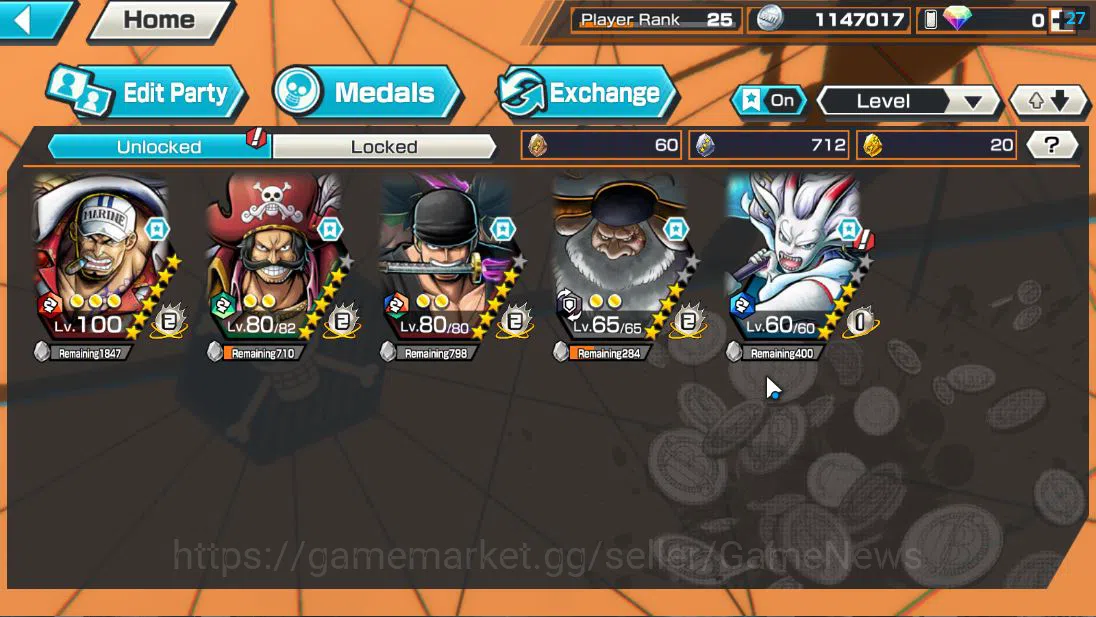 One Piece Bounty Rush Accounts Global| 5 EX 1 MAX| Navy HQ [Sakazuki],T5E Jaygarc image 5