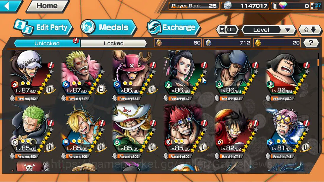 One Piece Bounty Rush Accounts Global| 5 EX 1 MAX| Navy HQ [Sakazuki],T5E Jaygarc image 7