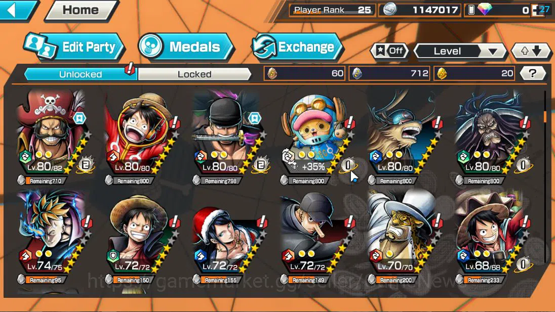 One Piece Bounty Rush Accounts Global| 5 EX 1 MAX| Navy HQ [Sakazuki],T5E Jaygarc image 8