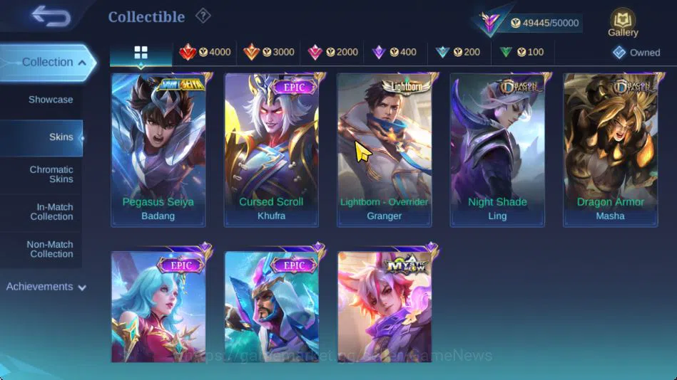 Mobile Legends: Bang Bang Accounts Hero 132|Skin 239|High Glory 53|KOF Karina,CC Nata image 9