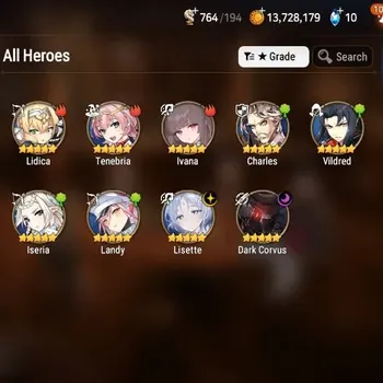 Epic Seven Accounts Starter Global Unverif|Best Starter|2ML(D.Corvus,Lisette)+7*5 RGB|PoH+Bless ON|Gold