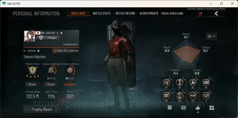 Arena Breakout Accounts High-End Mobile|LV 30|SV 132,5M|CV 28,7M|Exclusive MG H416,Flag AEK,Prismatic LR-DMR1|SS MDR,Koi 1