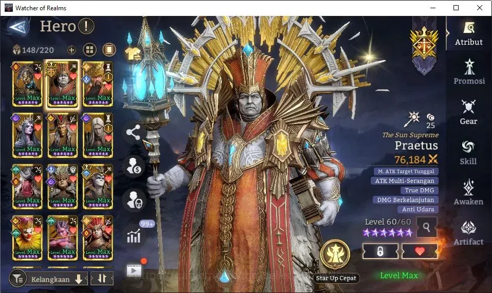 Watcher of Realms Accounts GLOBAL 60x|Lv 56|1,8M Power|3K Gems|2 Lord[Praetus image 10