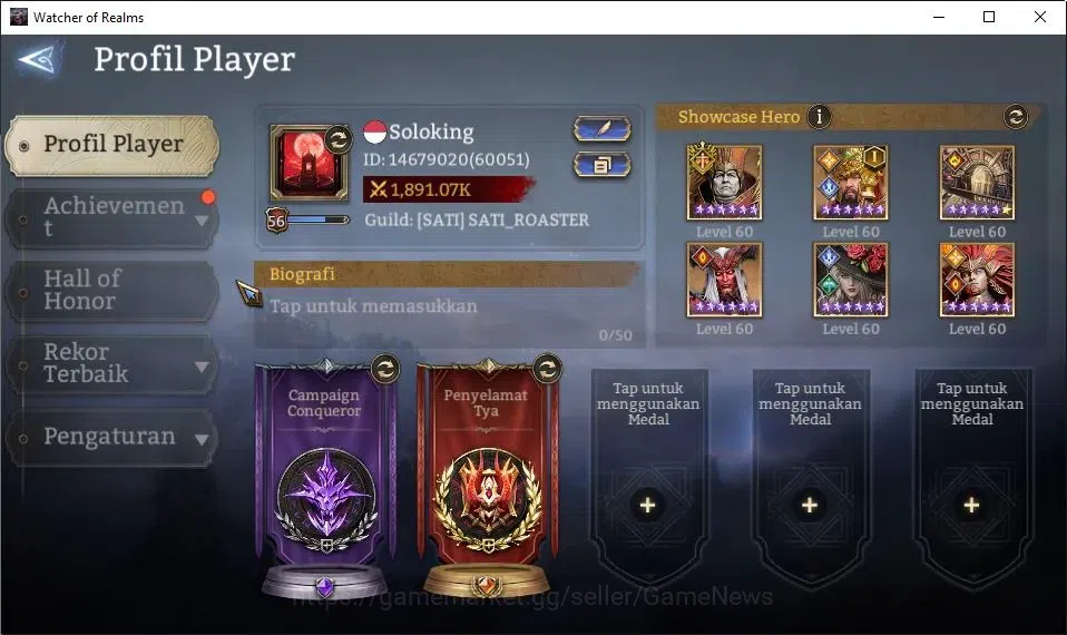 Watcher of Realms Accounts GLOBAL 60x|Lv 56|1,8M Power|3K Gems|2 Lord[Praetus image 2