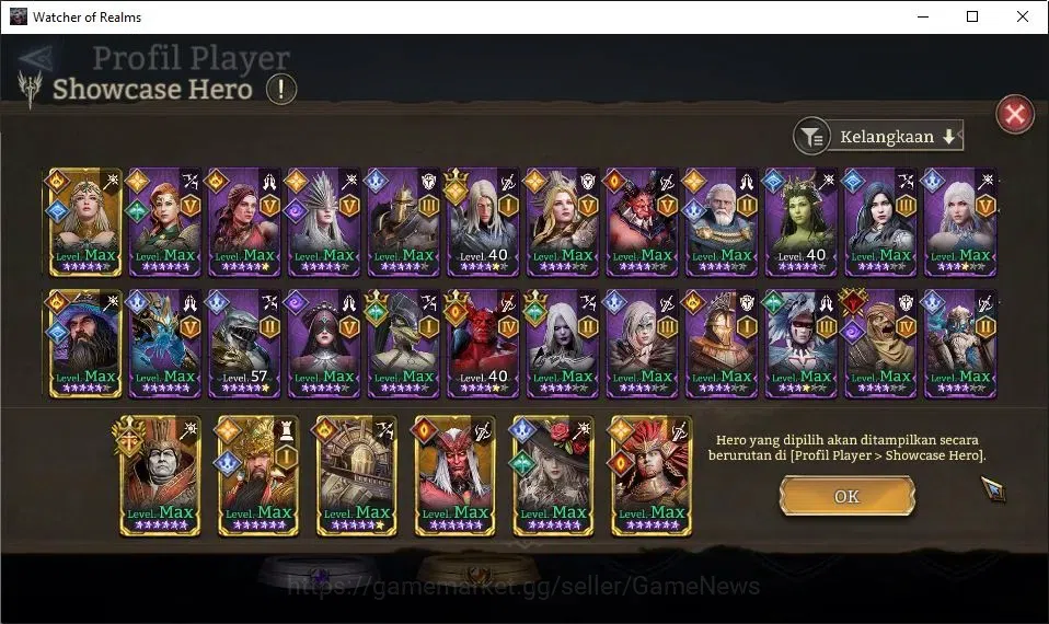Watcher of Realms Accounts GLOBAL 60x|Lv 56|1,8M Power|3K Gems|2 Lord[Praetus image 9