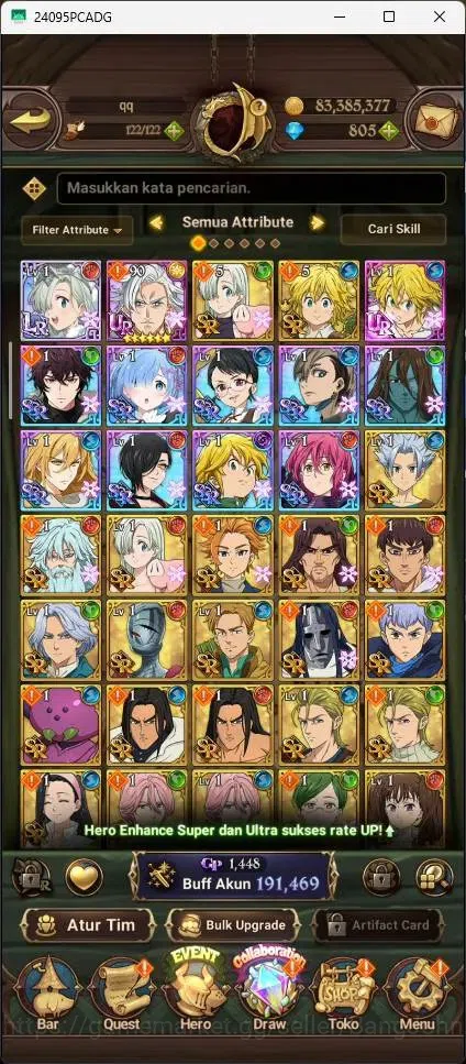 The Seven Deadly Sins: Grand Cross Accounts Endgame Global | 191,469k CC |1 LR|1 UR|LR Elizabeth 1/6|UR Demon King Meliodas 4