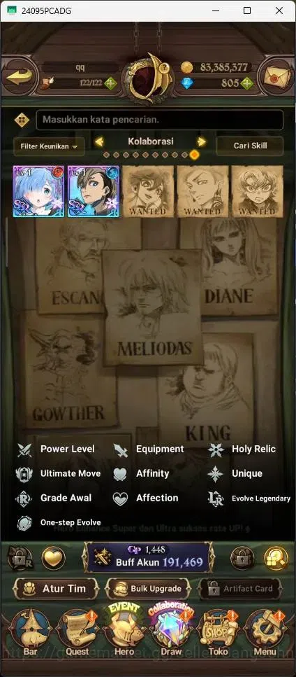 The Seven Deadly Sins: Grand Cross Accounts Endgame Global | 191,469k CC |1 LR|1 UR|LR Elizabeth 1/6|UR Demon King Meliodas 7