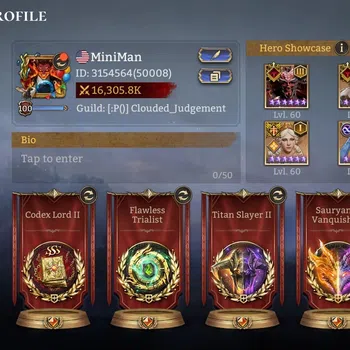 Watcher of Realms Accounts End-Game Global 50xx|Super End Game Lv 100|19 Lord(Ingrid A5, Oren A1, Jezzebelle A5, Valara
