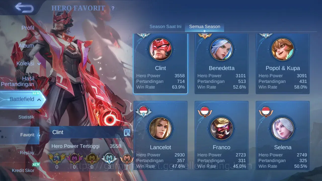 Mobile Legends: Bang Bang Accounts GLOBAL Hero 131 Skin 542 | Legend Granger Freya Fr image 15