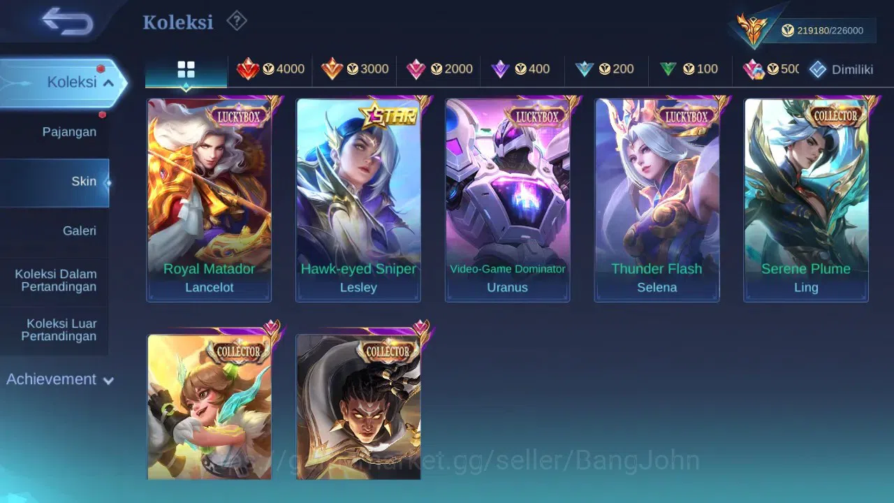 Mobile Legends: Bang Bang Accounts GLOBAL Hero 131 Skin 542 | Legend Granger Freya Fr image 8