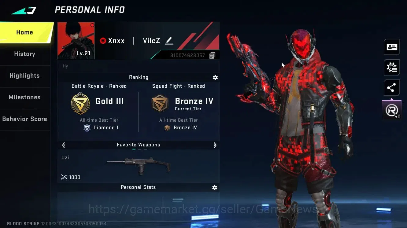 Blood Strike Accounts ASIA|ETERNAL UZI-Scorpius Lv2|Collab TOKREV[JACK-T image 2