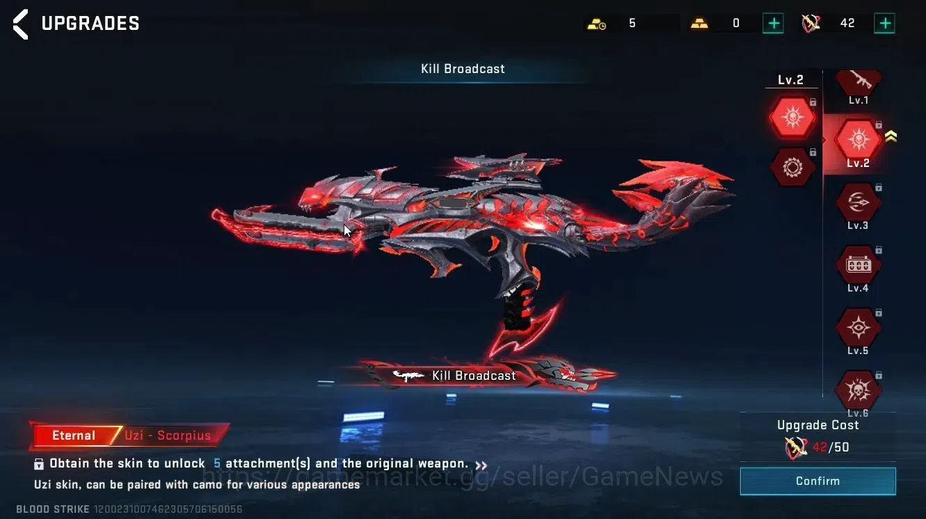 Blood Strike Accounts ASIA|ETERNAL UZI-Scorpius Lv2|Collab TOKREV[JACK-T image 7