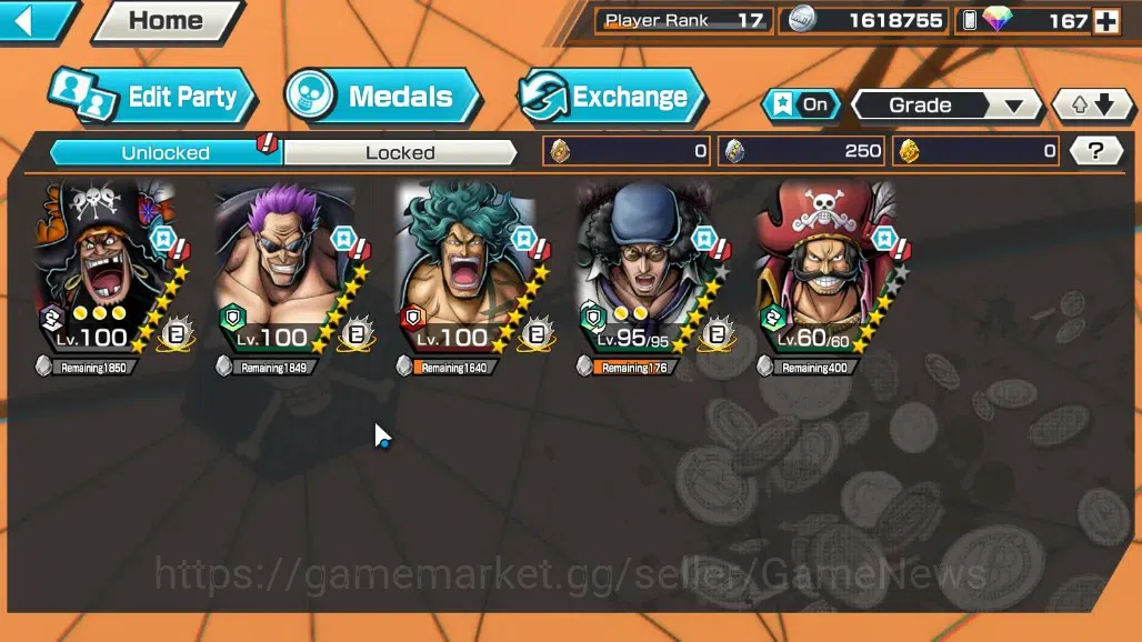 One Piece Bounty Rush Accounts Global|4 EX 2 MAX|TFE Marshal D.Teach,FZ Zephyr,Ko image 4