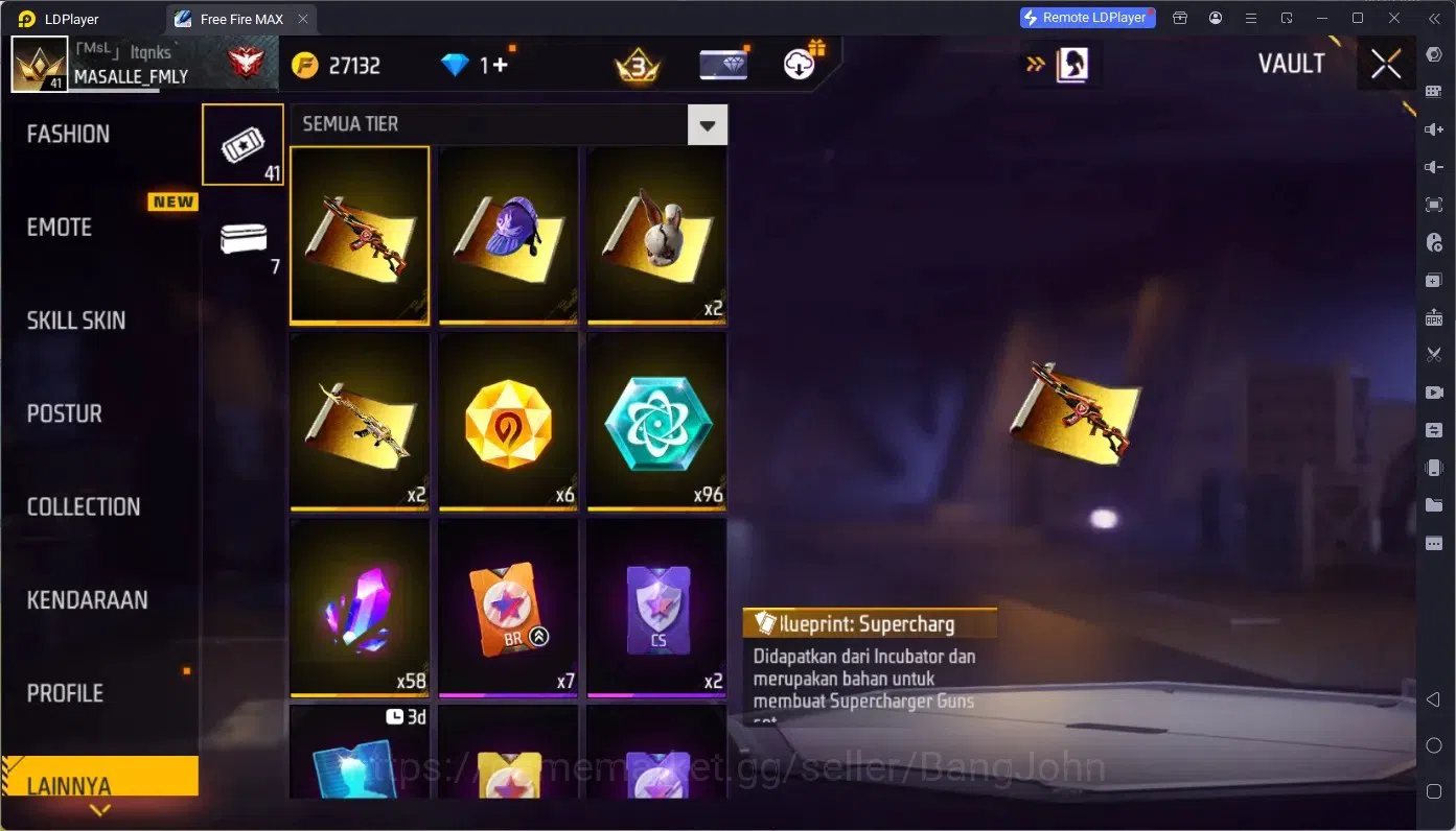Free Fire Accounts Indonesia | Vault 76| M1887- Hand of Hope| Backpac image 12