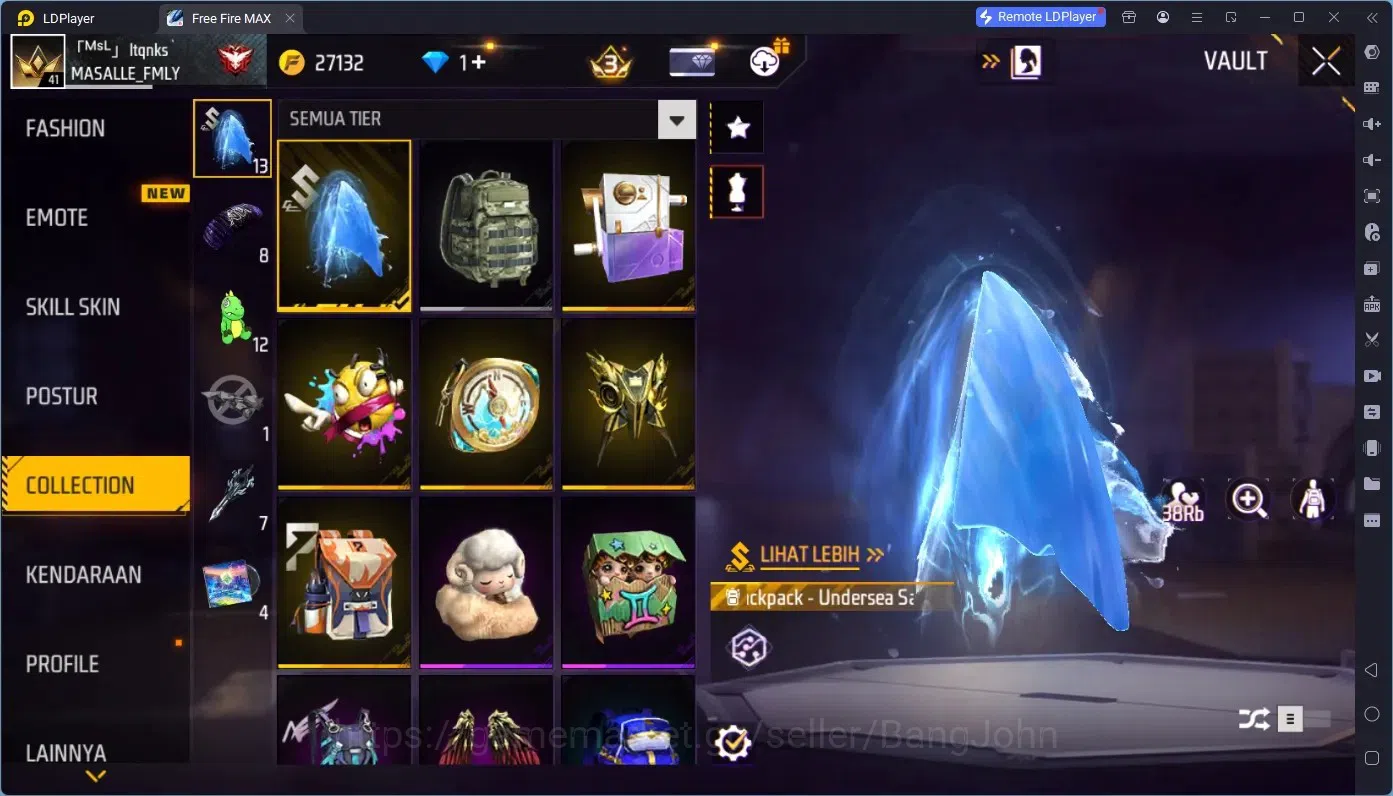 Free Fire Accounts Indonesia | Vault 76| M1887- Hand of Hope| Backpac image 13