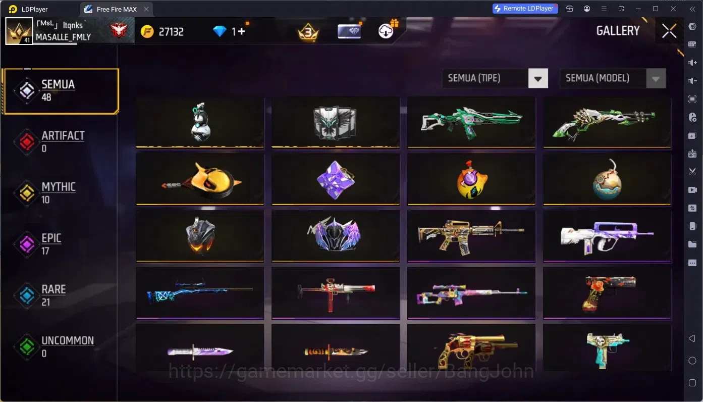 Free Fire Accounts Indonesia | Vault 76| M1887- Hand of Hope| Backpac image 3