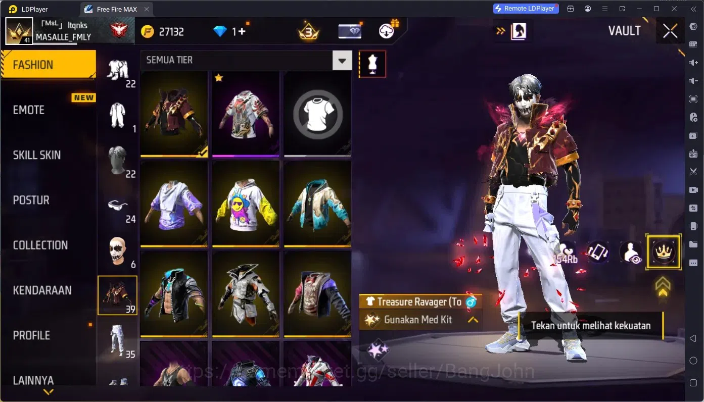 Free Fire Accounts Indonesia | Vault 76| M1887- Hand of Hope| Backpac image 9