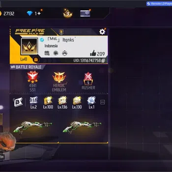 Free Fire Accounts Indonesia | Vault 76| M1887- Hand of Hope| Backpac image 1