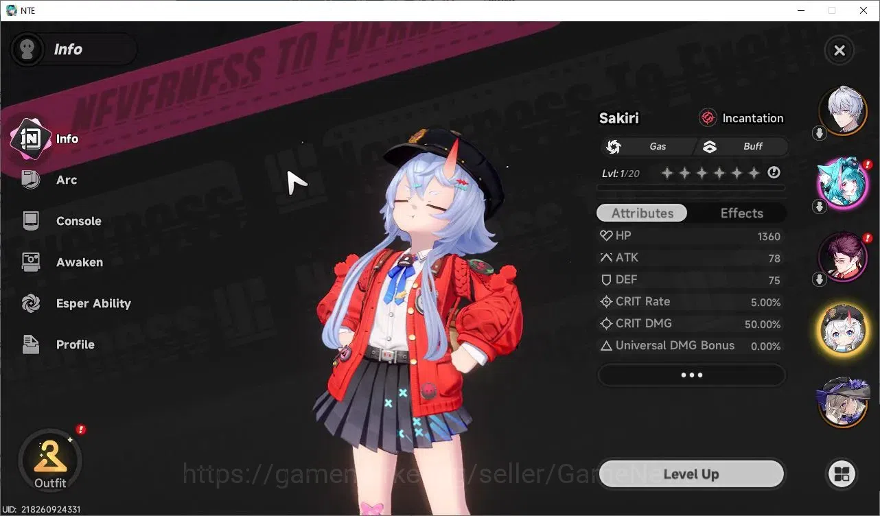 Neverness to Everness Accounts Global EU|HL 3|TL 7| 3 SSR Hotori, Jiuyuan, Sakiri image 3