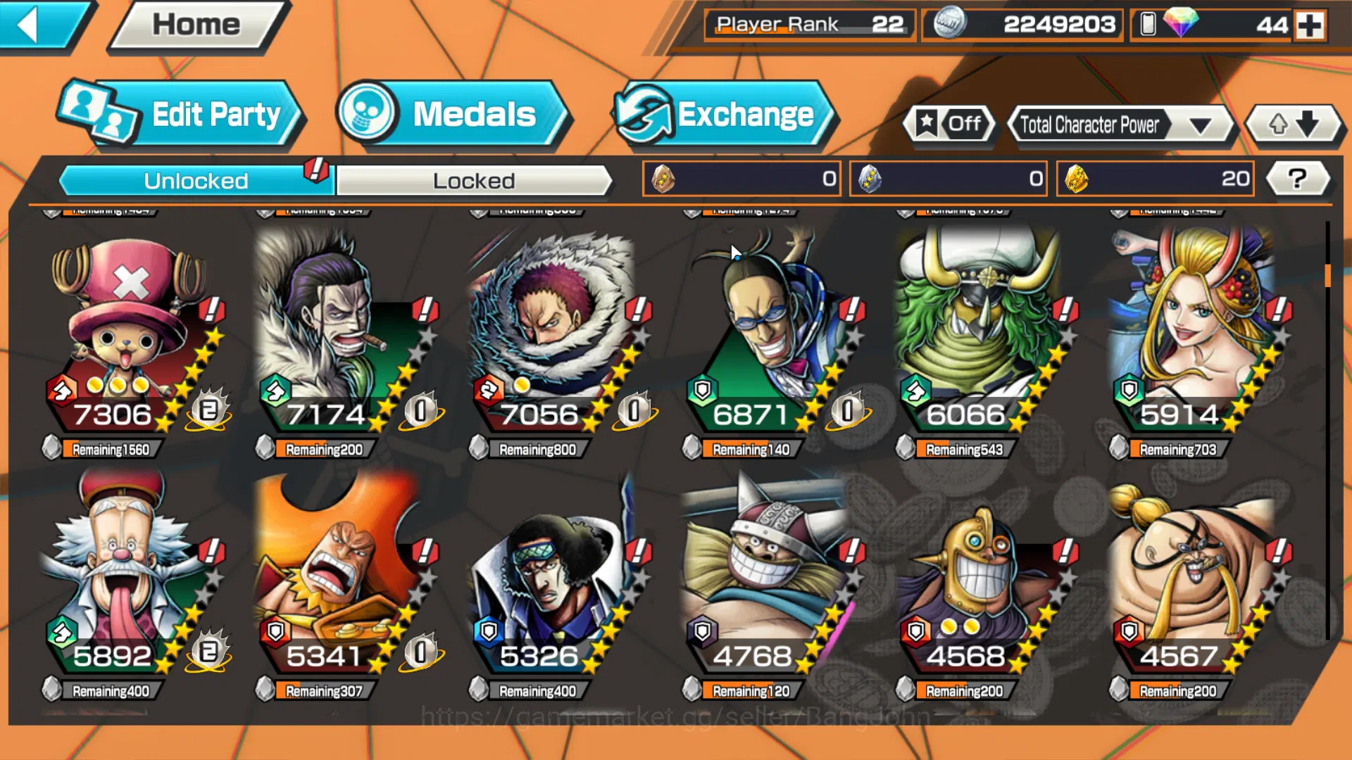 One Piece Bounty Rush Accounts Global | 4EX | 2MAX | Borsalino, TrafalgarLaw, Ror image 7