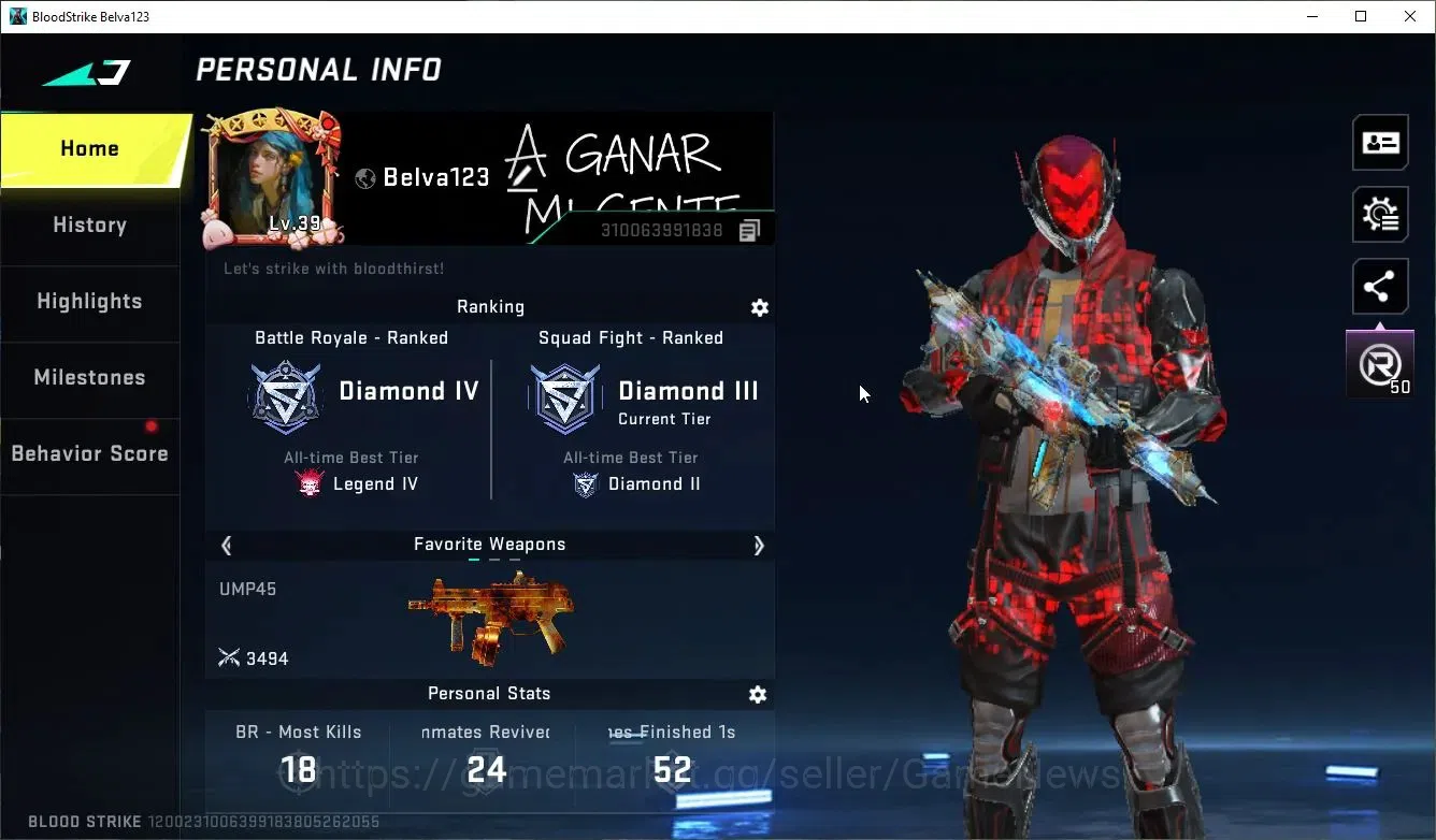 Blood Strike Accounts ASIA|ETERNAL DeAgle-Scorpion+Collab 7DS [M700-Eliz image 2