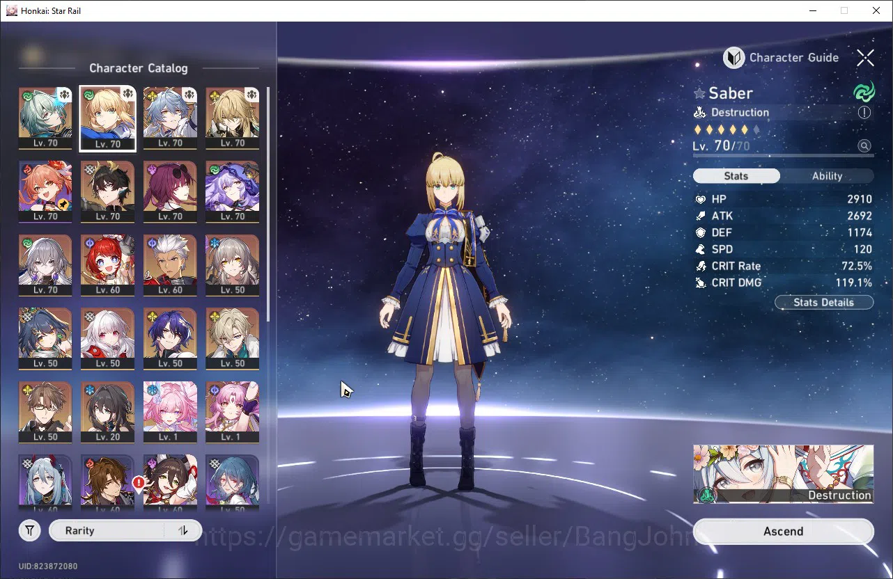 Honkai Star Rail Accounts Others ASIA TL60|14 Limit|Anaxa|Saber|Sunday|Luocha|Kafka|Black 2