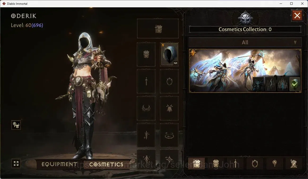 Diablo Immortal Accounts Mid-Tier SEA - Izual | 60 (696) Warlock-Slinger | CR 34k | Reso 360 | Inferno 1  | L30 (3 10