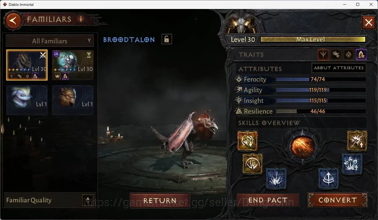 Diablo Immortal Accounts Mid-Tier SEA - Izual | 60 (696) Warlock-Slinger | CR 34k | Reso 360 | Inferno 1  | L30 (3 16