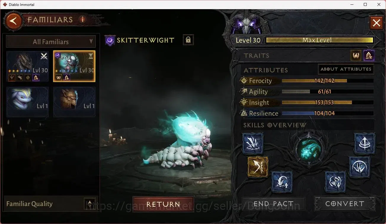 Diablo Immortal Accounts Mid-Tier SEA - Izual | 60 (696) Warlock-Slinger | CR 34k | Reso 360 | Inferno 1  | L30 (3 17