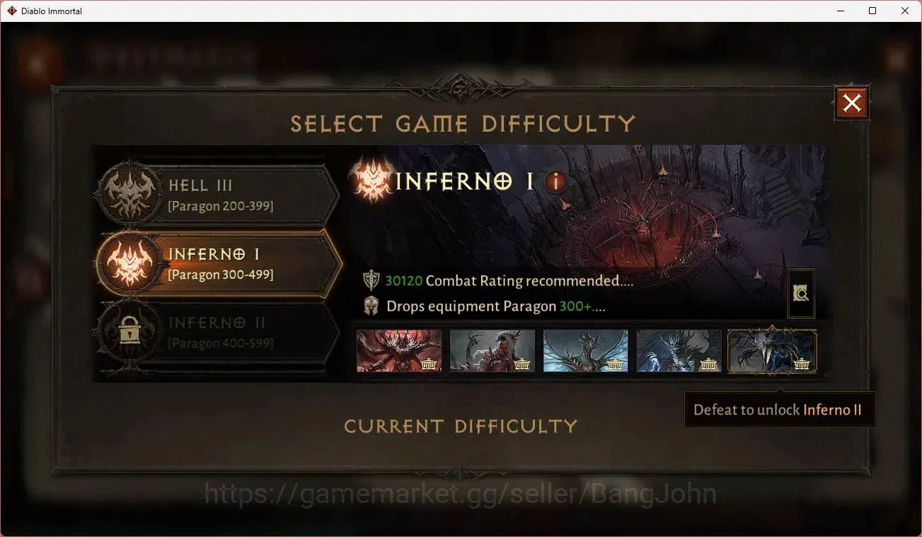 Diablo Immortal Accounts Mid-Tier SEA - Izual | 60 (696) Warlock-Slinger | CR 34k | Reso 360 | Inferno 1  | L30 (3 6