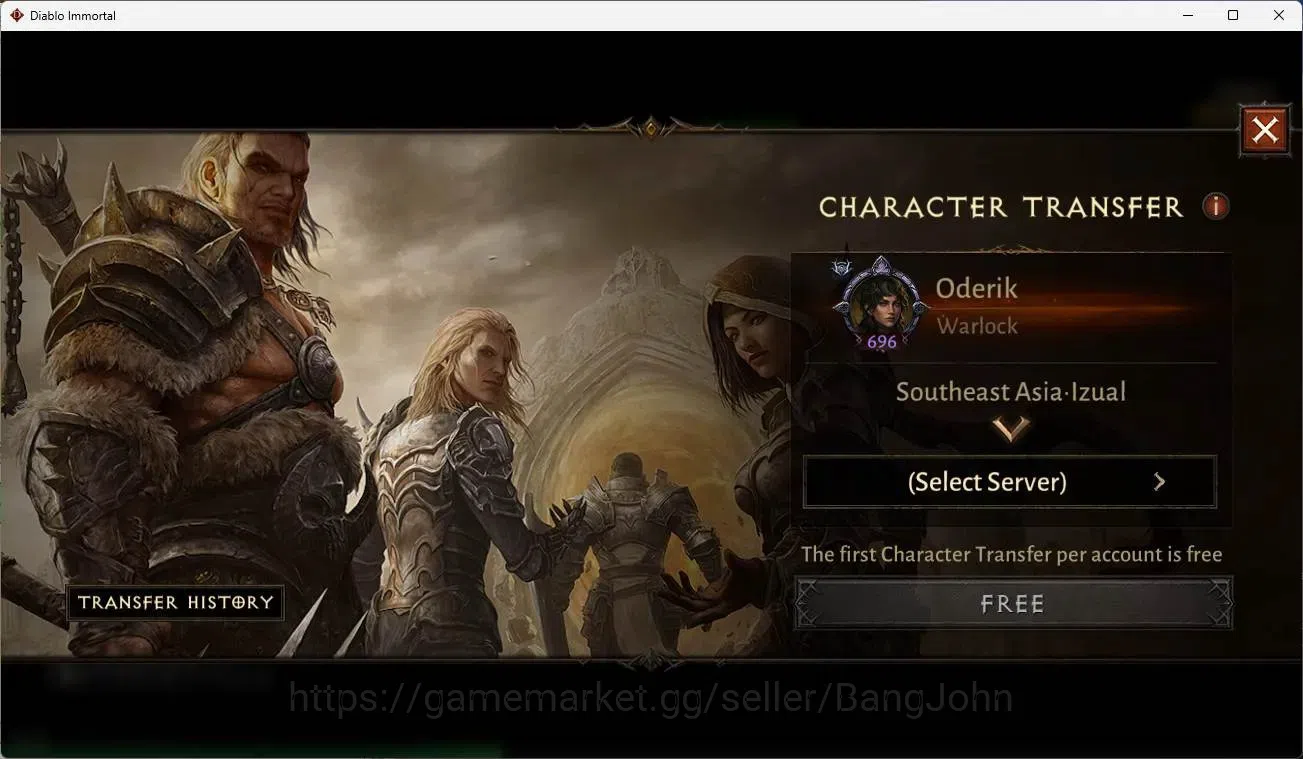 Diablo Immortal Accounts Mid-Tier SEA - Izual | 60 (696) Warlock-Slinger | CR 34k | Reso 360 | Inferno 1  | L30 (3 7