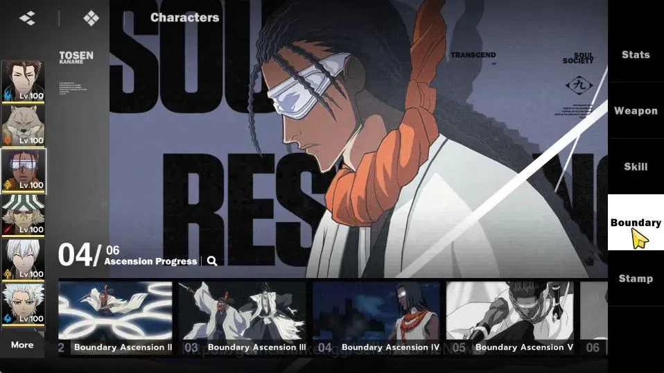 BLEACH: Soul Resonance Accounts NuverseSEA END LV75|9SSR [(AizenB6,TosenB4,SajinB2 image 13