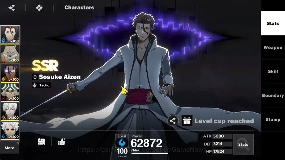 BLEACH: Soul Resonance Accounts NuverseSEA END LV75|9SSR [(AizenB6,TosenB4,SajinB2 image 3