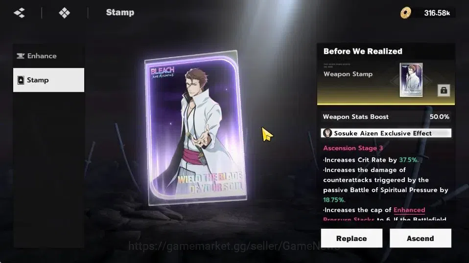 BLEACH: Soul Resonance Accounts NuverseSEA END LV75|9SSR [(AizenB6,TosenB4,SajinB2 image 4