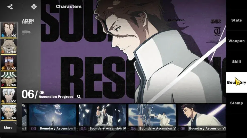 BLEACH: Soul Resonance Accounts NuverseSEA END LV75|9SSR [(AizenB6,TosenB4,SajinB2 image 5