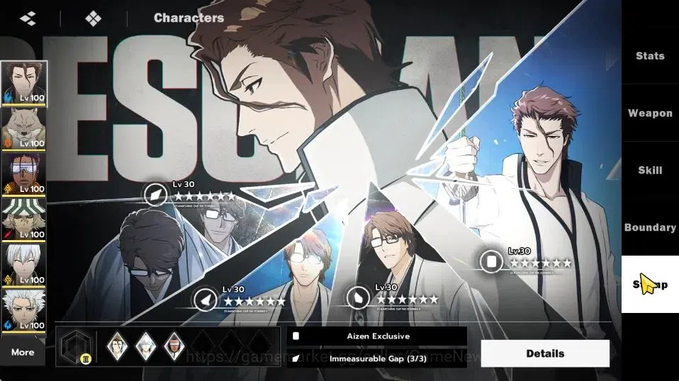 BLEACH: Soul Resonance Accounts NuverseSEA END LV75|9SSR [(AizenB6,TosenB4,SajinB2 image 6