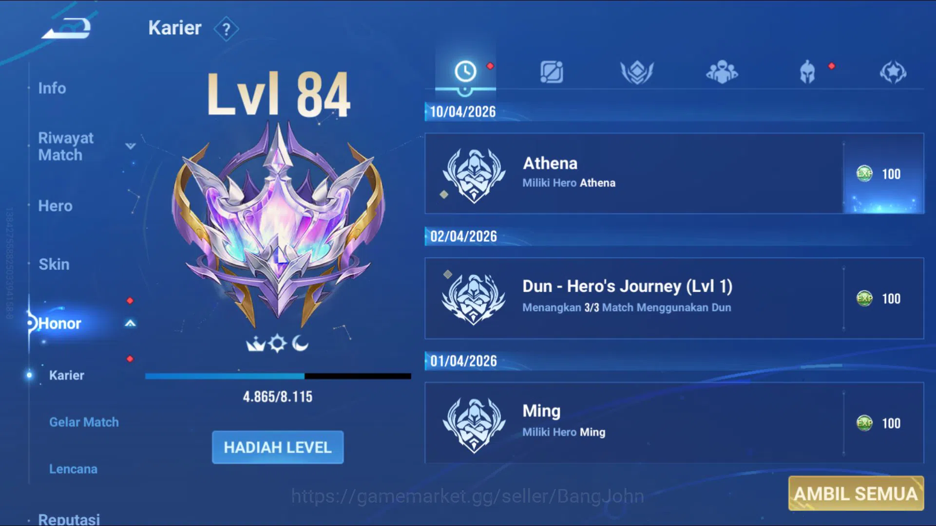 Honor of Kings Accounts [GLOBAL] 89 Heroes & 48 Skins | Horse 2026 Ying, M image 8