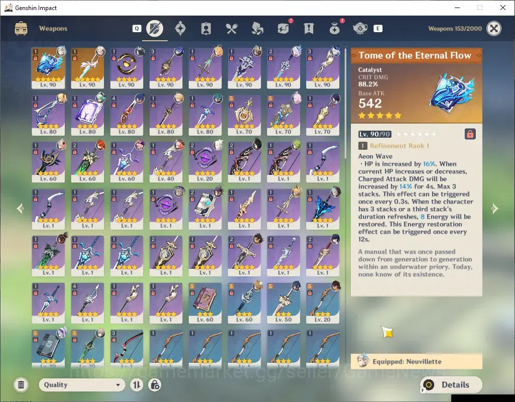 Genshin Impact Accounts ASIA|AR 57|7 Limited + 2 (5* Weapon)|Skirk PremTea image 4