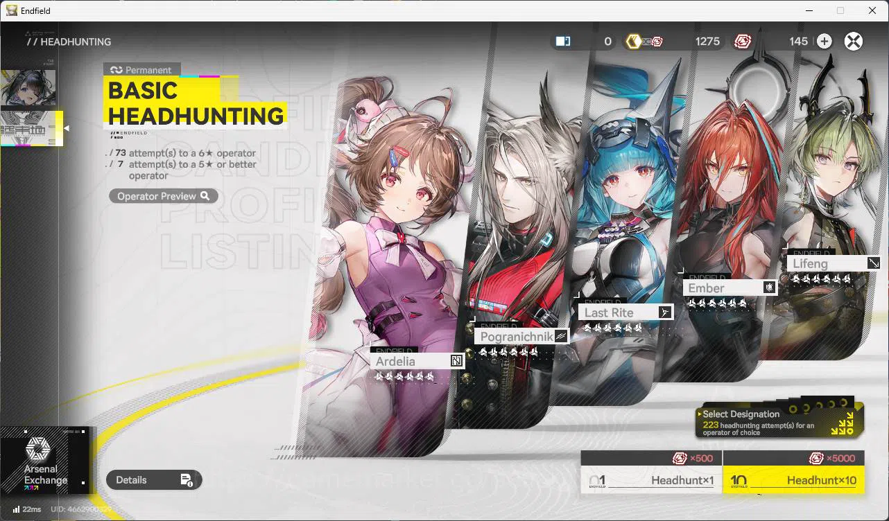 Arknights: Endfield Accounts ASIA | lvl 50 | levatain, gilberta, Ember, Lifeng, image 3