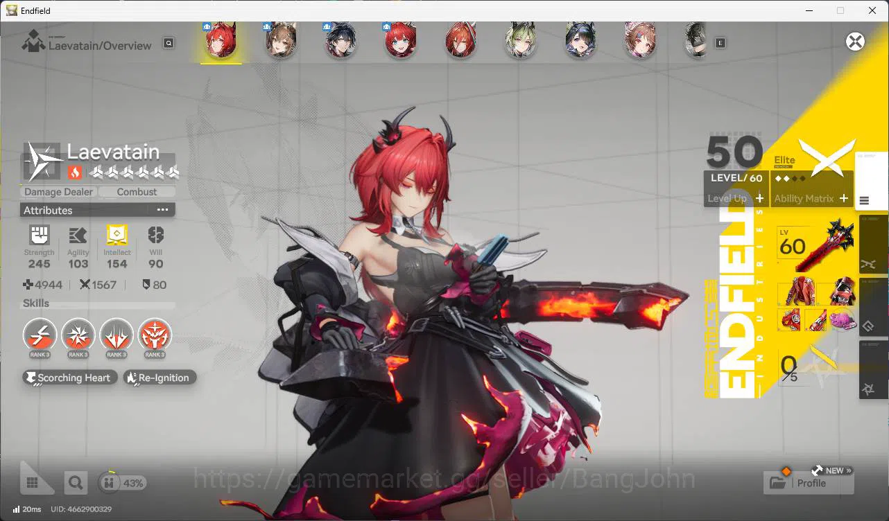 Arknights: Endfield Accounts ASIA | lvl 50 | levatain, gilberta, Ember, Lifeng, image 5