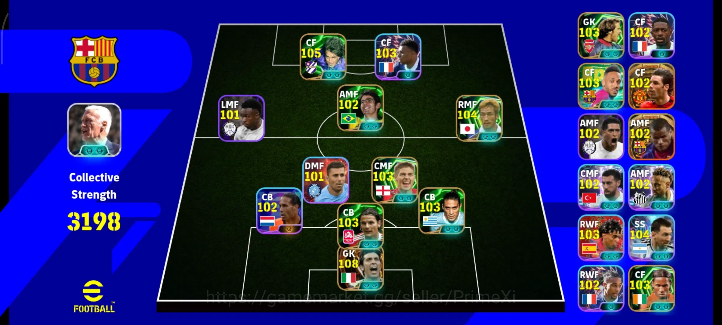 eFootball Accounts Mid-Tier ANDROID| PW3198| BIGTIME BUFFON 108| FRANCE TEAM PACK| EPIC NAKATA 105 HOLEPLAYER| EPIC 1